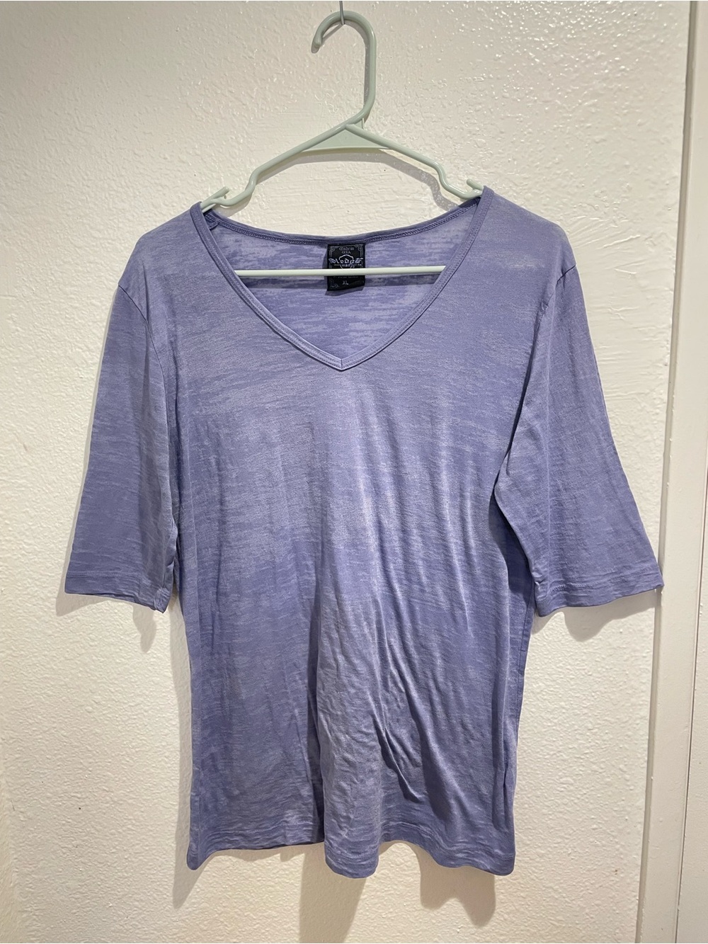 Sledge USA Lavender Slub Knit V-Neck Tee Top XL 💜